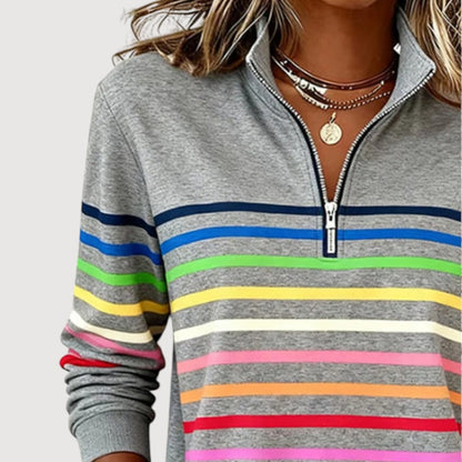 Relaxed casual zip-neck everyday top for women | Laica -7