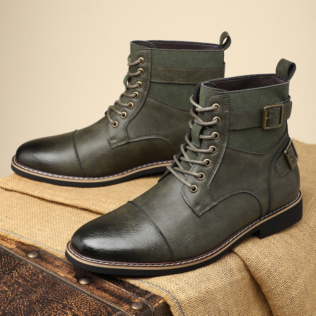 Rugged side-zip leather boots for men | Xavier -2