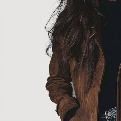 Classic suede trench coat for women | Carmen -4
