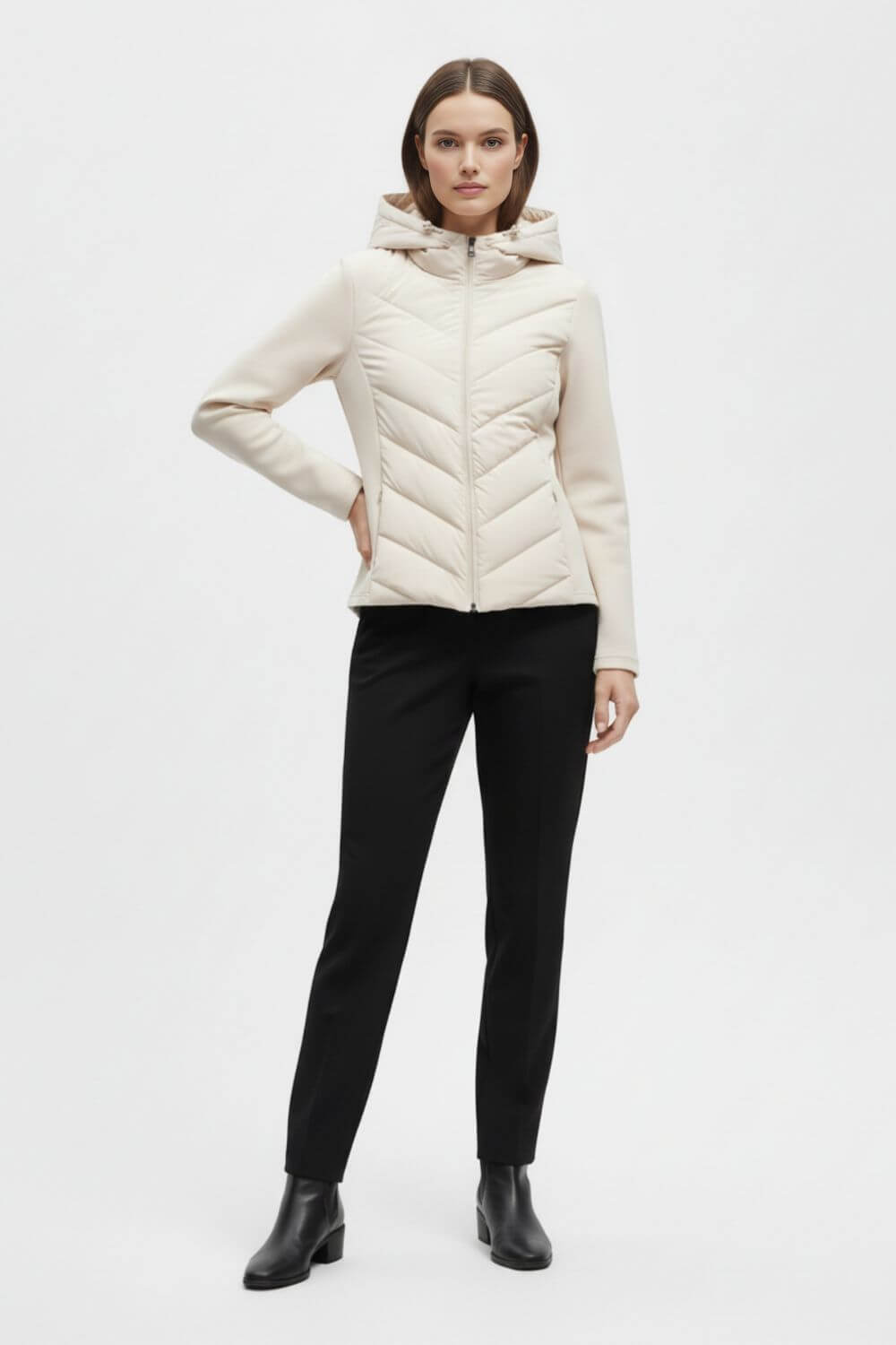 Classic hooded puffer jacket for women | Selene -8