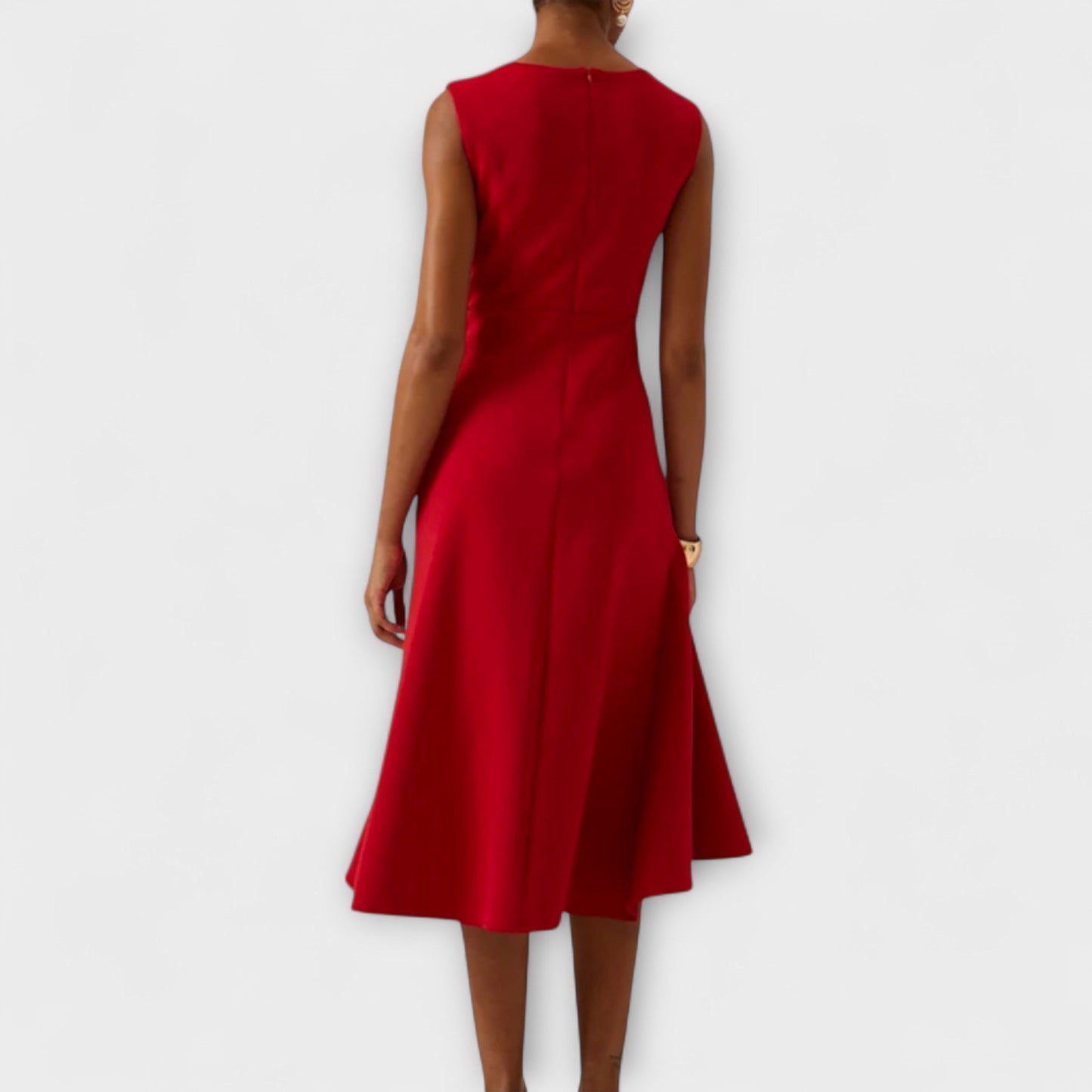 Draped asymmetric everyday midi dress for women | Sheila -13