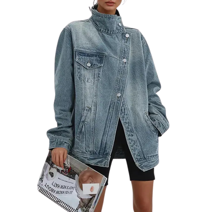 Tough Vintage washed asymmetric jacket for women | SKYE