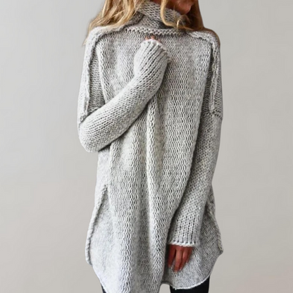 Cosy longline everyday knit sweater for women -2