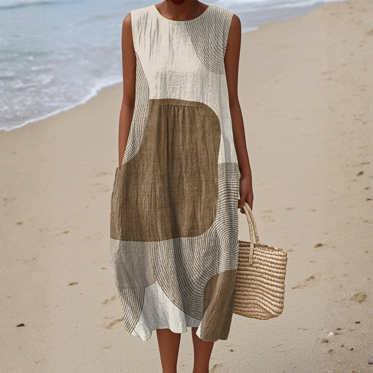 Silhouetted Abstract summer dress for women | Helora
