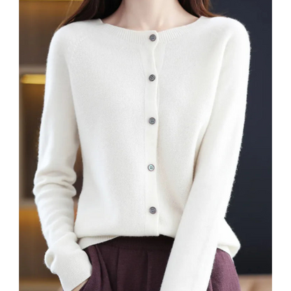 Soft cashmere open-front cardigan for women -11
