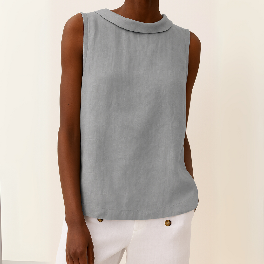 Sleeveless roll-collar knit top for women | Maria -1