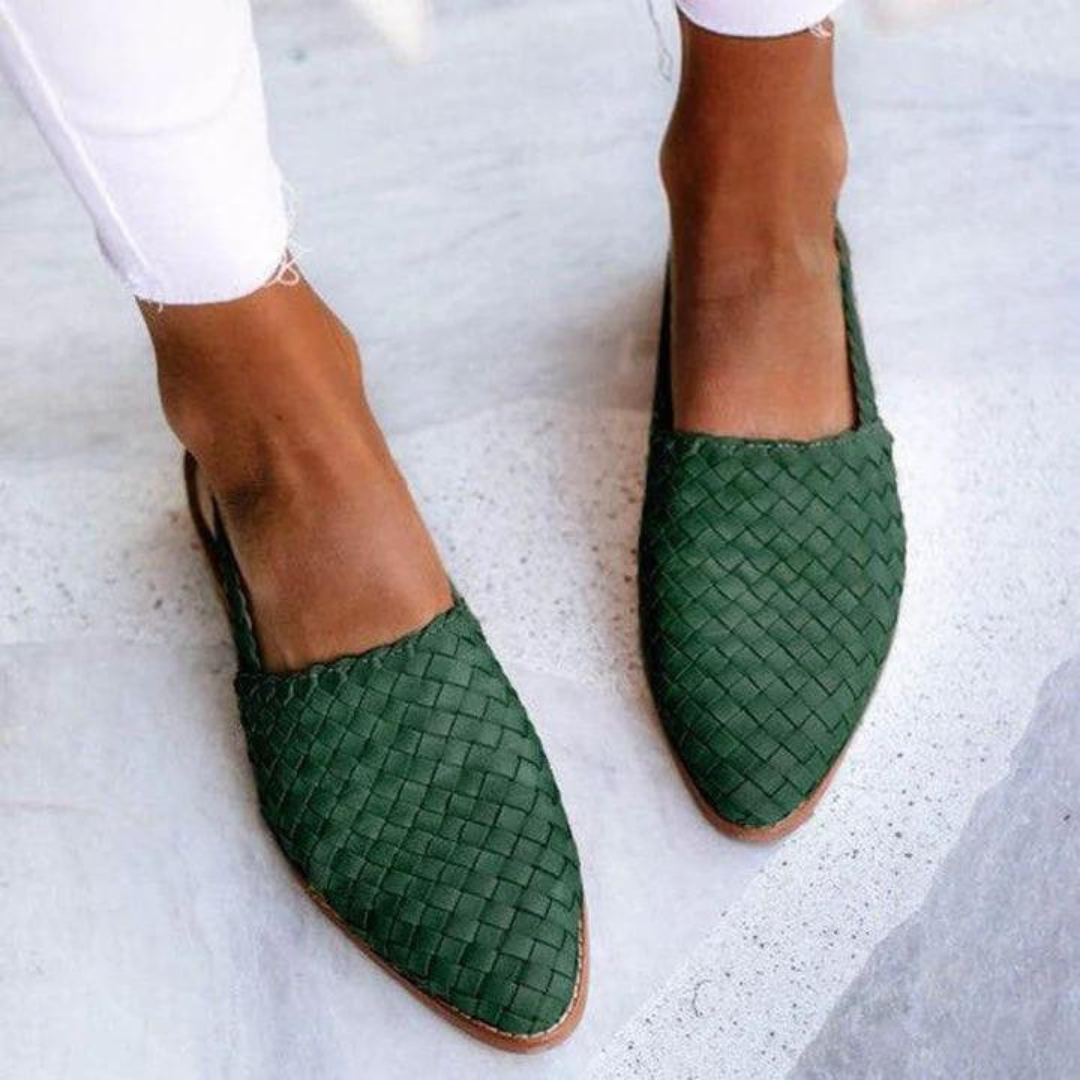 Handcrafted artisanal low-heel summer sandals for women | Cassia -4