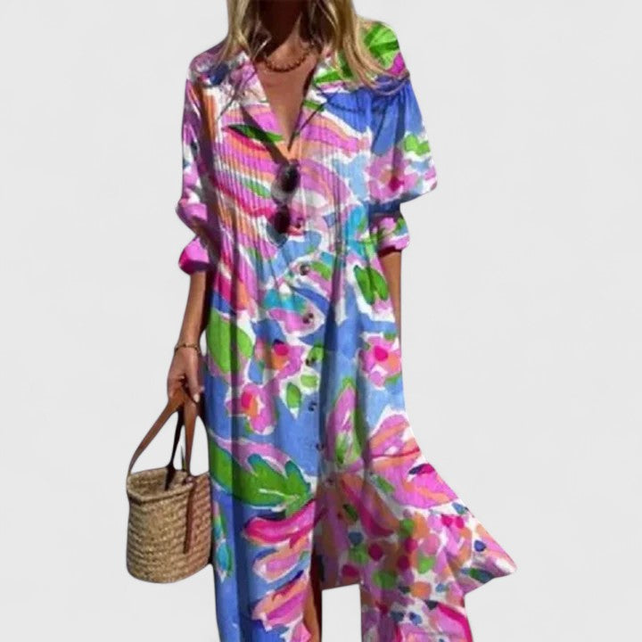 Elegant relaxed boho dress for women | Paula -5