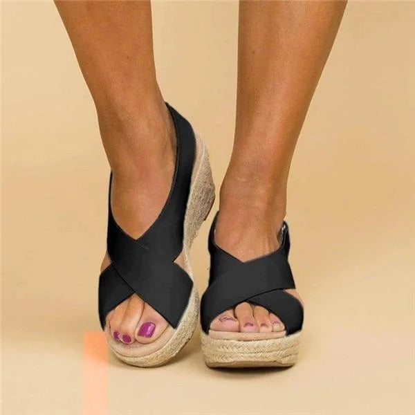 Comfortable orthopedic wedge espadrille sandals for women -7