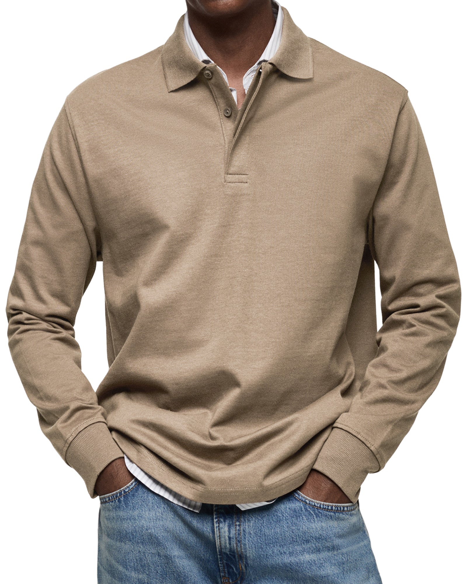 Classic relaxed long-sleeve polo shirt for men | Wilson -7