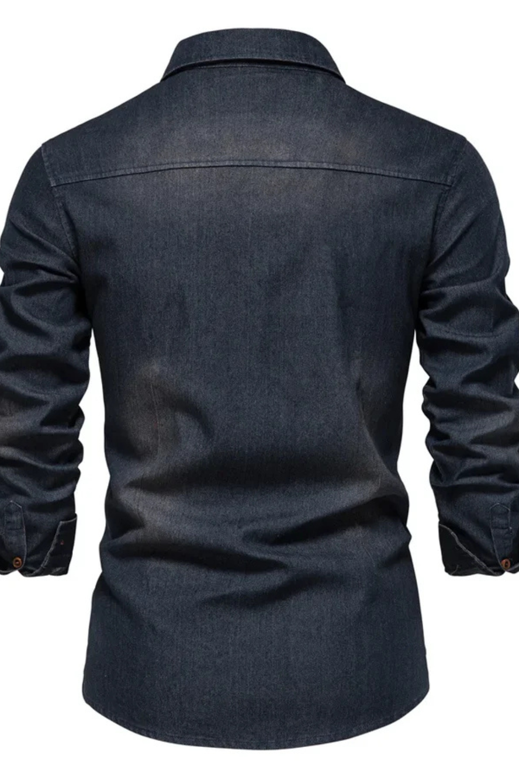 Slim-fit long-sleeve button-down denim shirt for men | Aiden -10