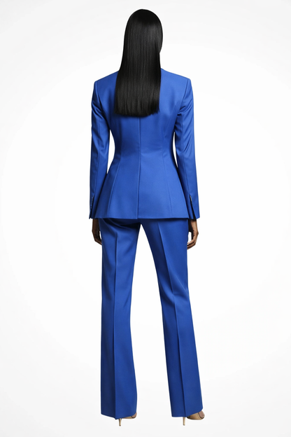 Tailored blazer and wide-leg trousers set for women | Liora -12