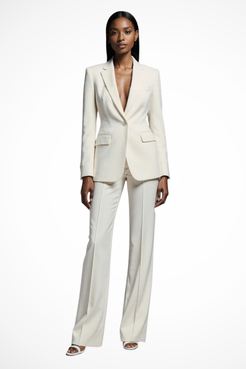 Tailored blazer and wide-leg trousers set for women | Liora -1