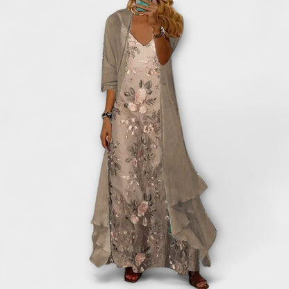 Elegant maxi dress two-piece set for women | Bryleigh -1