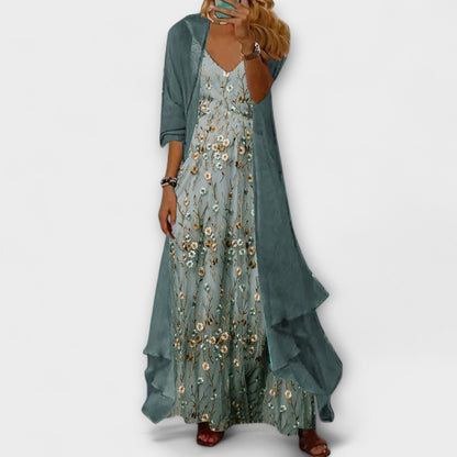 Elegant maxi dress two-piece set for women | Bryleigh -2