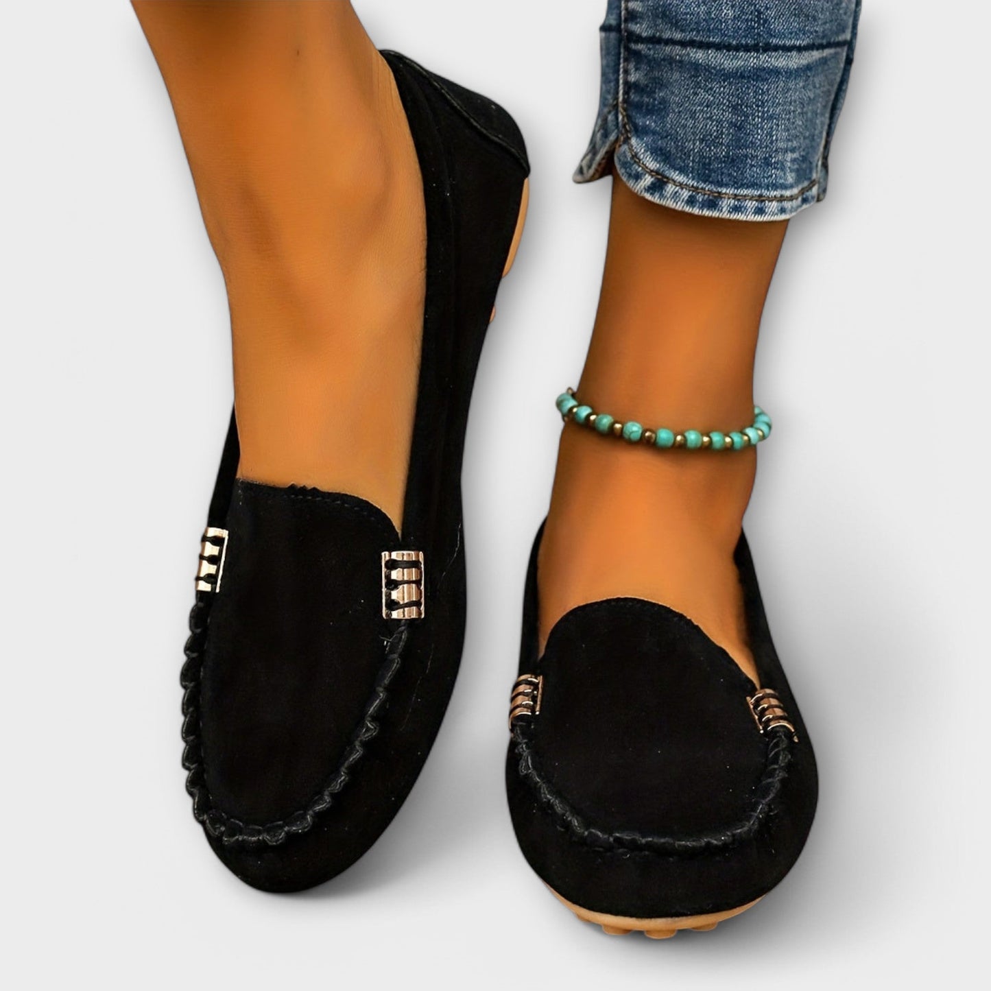 Sleek Slip-on moccasin loafers with refined detailing for women | Bianca