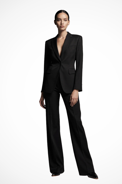 Tailored blazer and wide-leg trousers set for women | Liora -4
