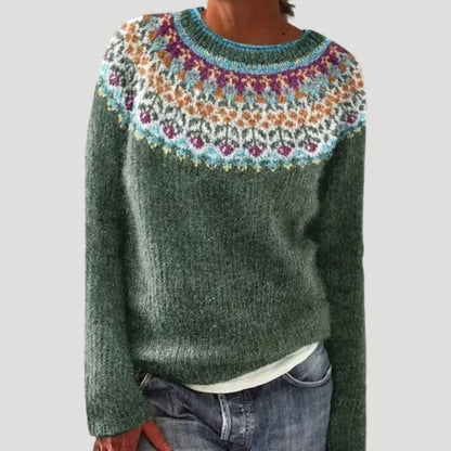 Woven Patterned knitted winter sweater for women | Marielle