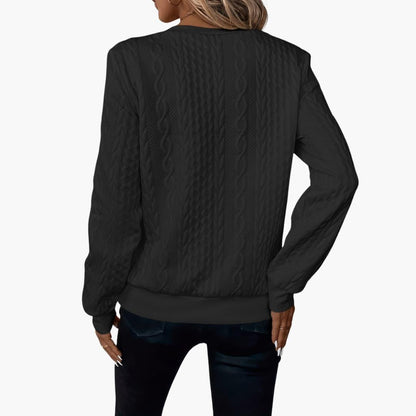 Cable-knit zip-neck pullover jumper for women -9