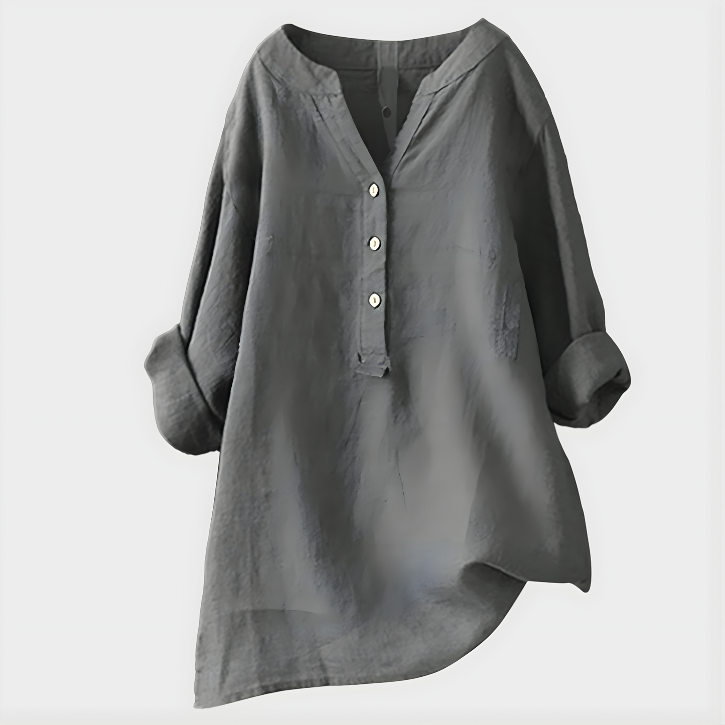 Turtleneck Elegant V-neck blouse with relaxed silhouette for women | Veronique
