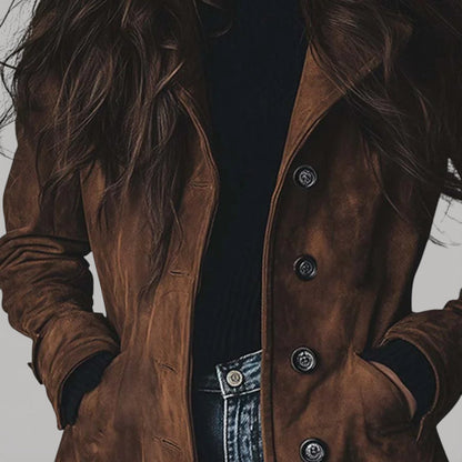 Classic suede trench coat for women | Carmen -5