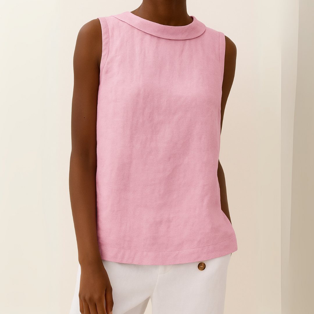 Sleeveless roll-collar knit top for women | Maria -7