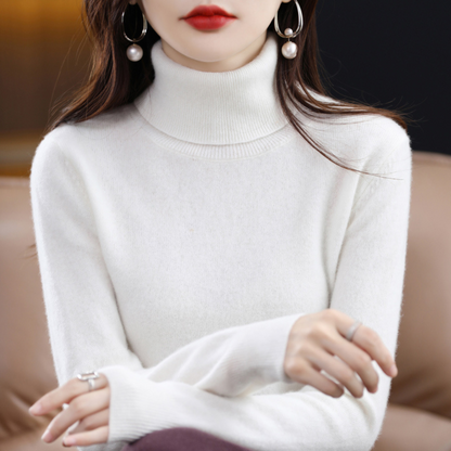 Soft cashmere turtleneck jumper for women | Elena -11