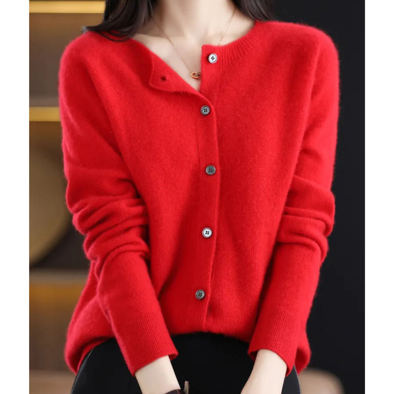 Soft cashmere open-front cardigan for women -6
