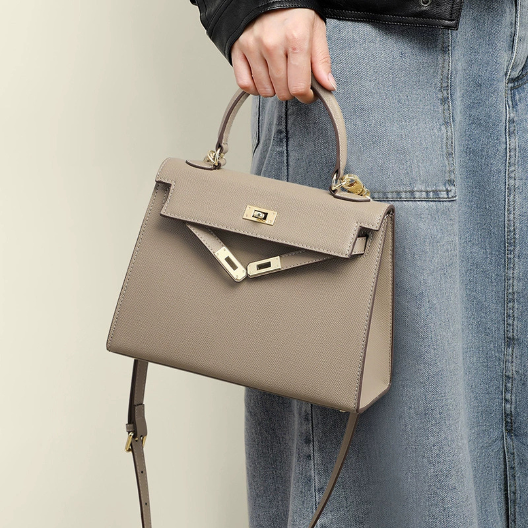 Chic structured silken finish shoulder bag for women | Silken Dawn -6