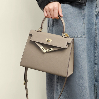 Chic structured silken finish shoulder bag for women | Silken Dawn -6