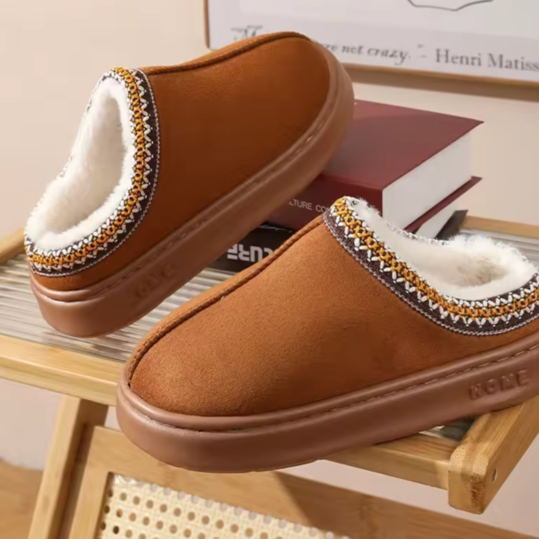 Warm waterproof slip-on winter mules for women | Elara -11