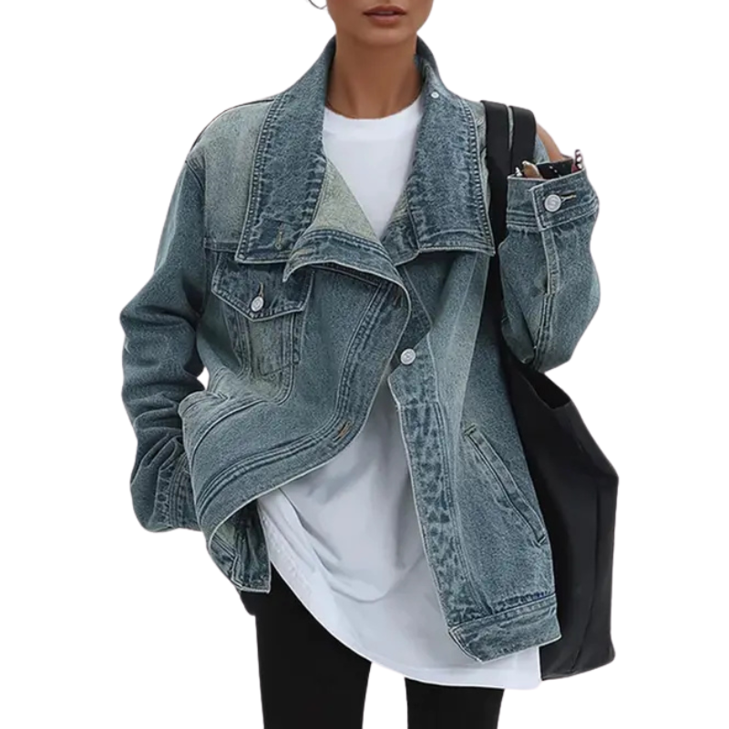 Tough Vintage washed asymmetric jacket for women | SKYE