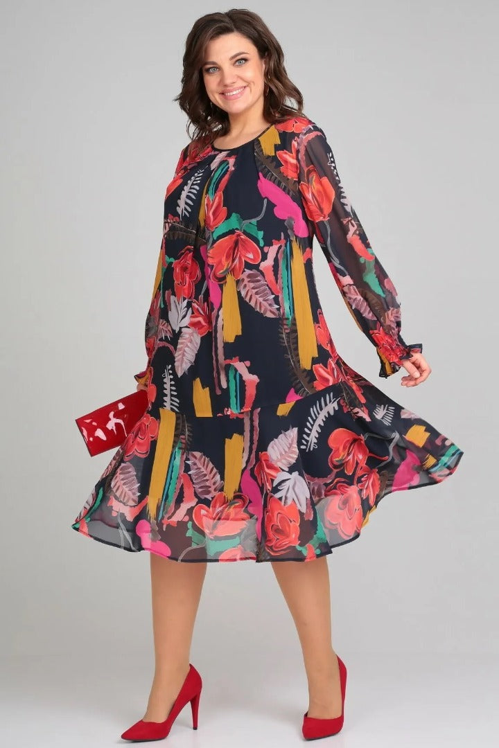 Modern floral everyday dress for women | Floravine -2