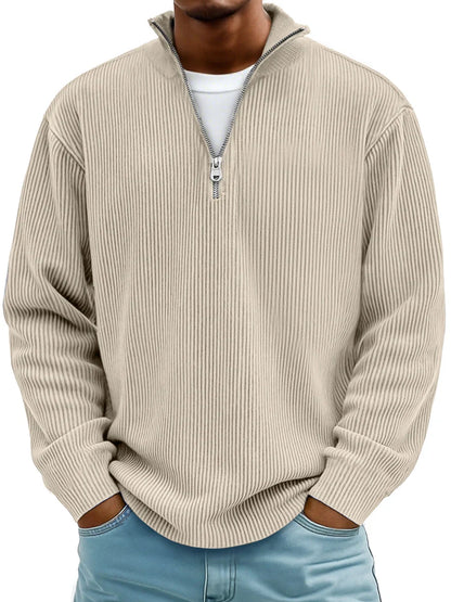Warm classic half-zip knit sweater for men | Calix -7