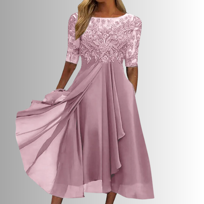 Smocked Elegant lace dress for women | Rhiana