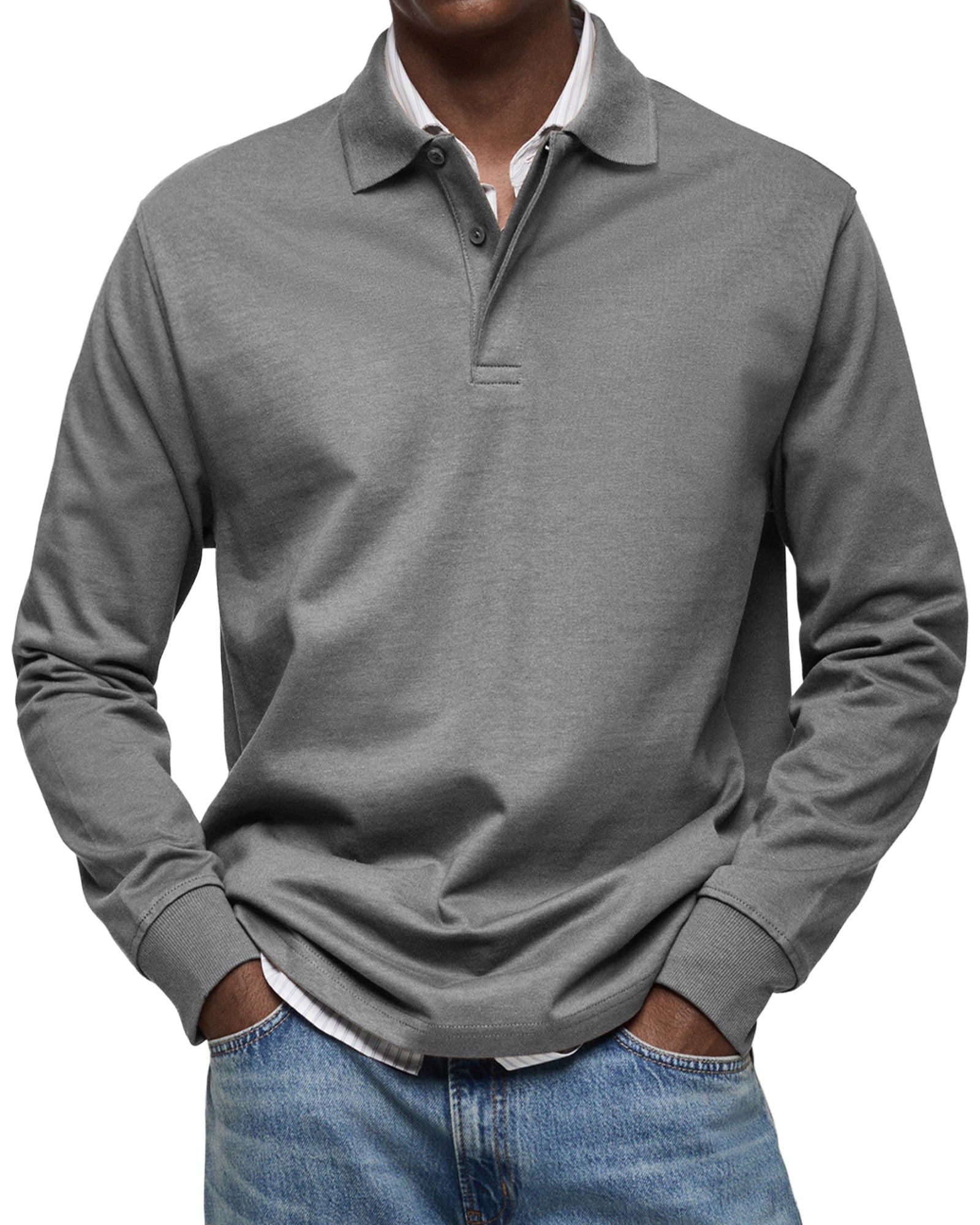 Classic relaxed long-sleeve polo shirt for men | Wilson -5