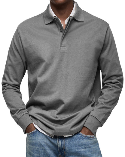 Classic relaxed long-sleeve polo shirt for men | Wilson -5