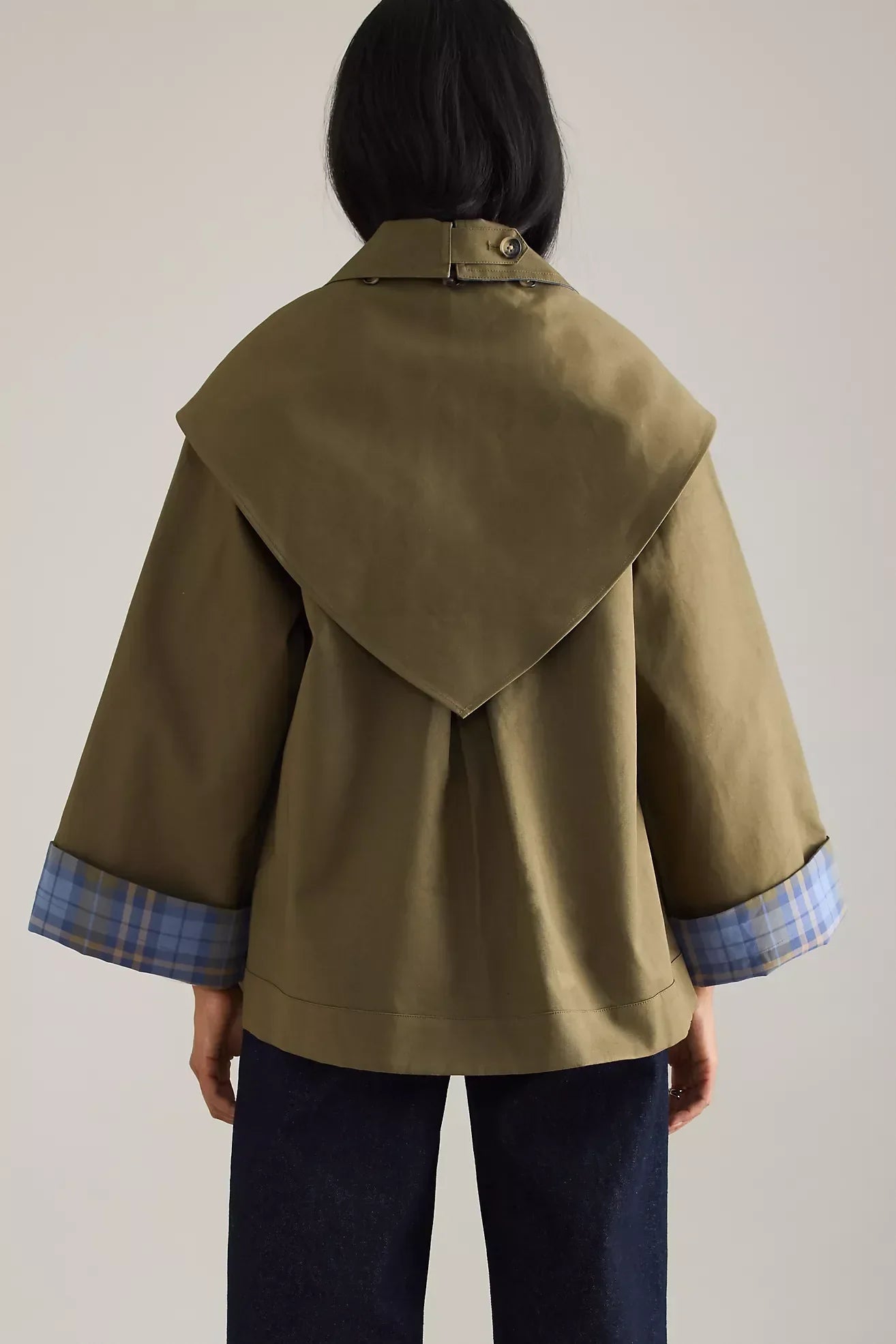 Reversible crop trench jacket for women | Olivia -5