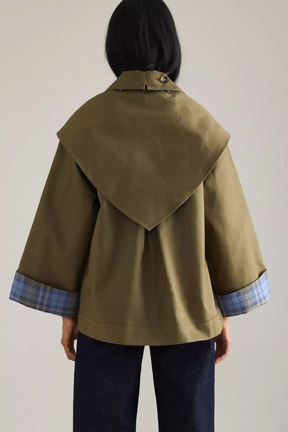 Reversible crop trench jacket for women | Olivia -5