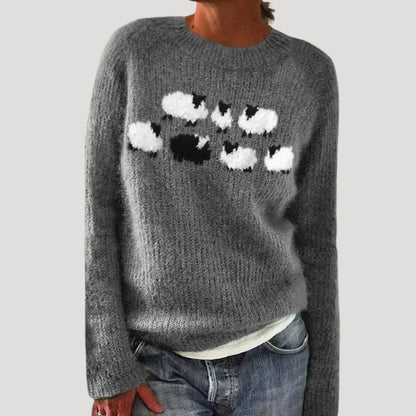 Woven Patterned knitted winter sweater for women | Marielle