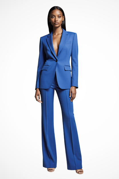 Tailored blazer and wide-leg trousers set for women | Liora -10