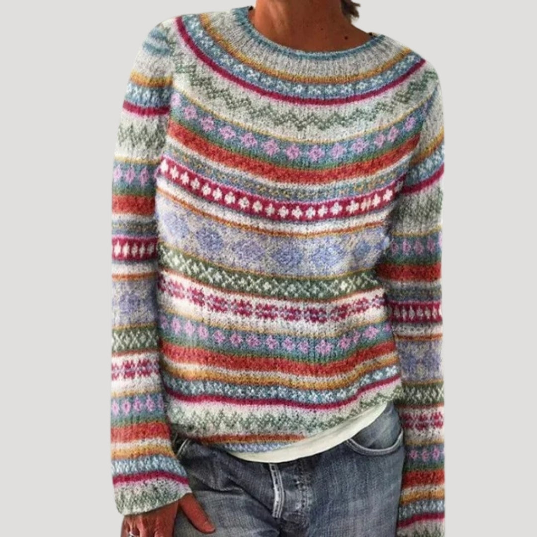 Woven Patterned knitted winter sweater for women | Marielle