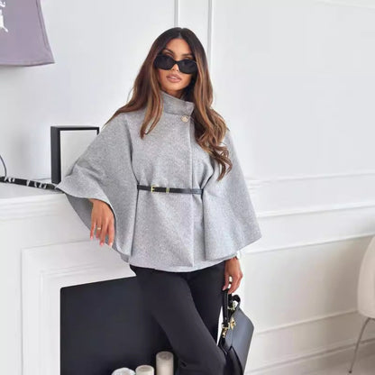 Coated Belted butterfly sleeve jacket for women | Lea