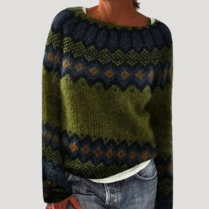 Woven Patterned knitted winter sweater for women | Marielle