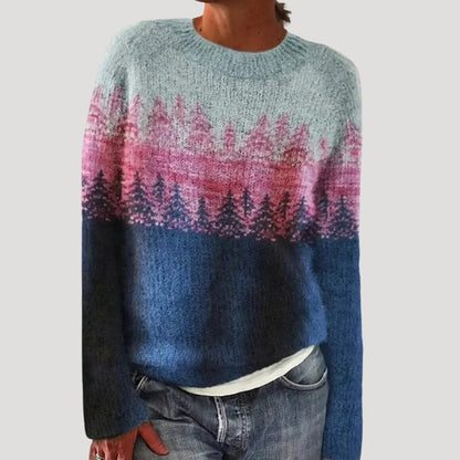 Woven Patterned knitted winter sweater for women | Marielle