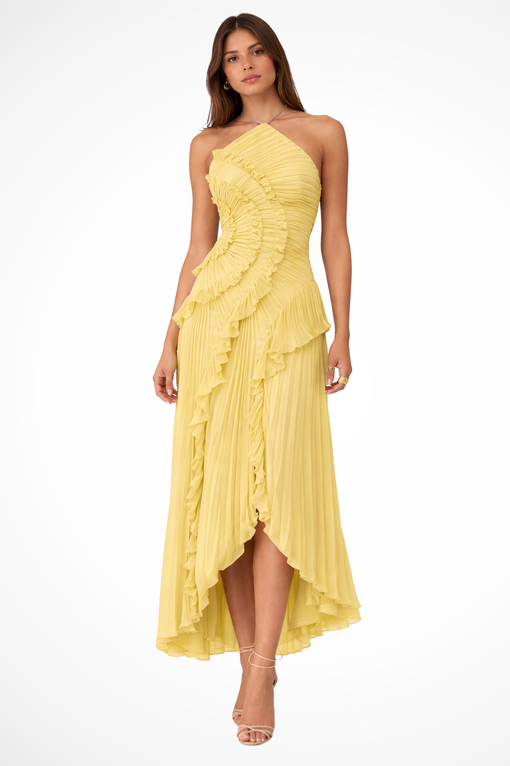 Halter backless ruffled maxi summer dress for women | Imogen -2
