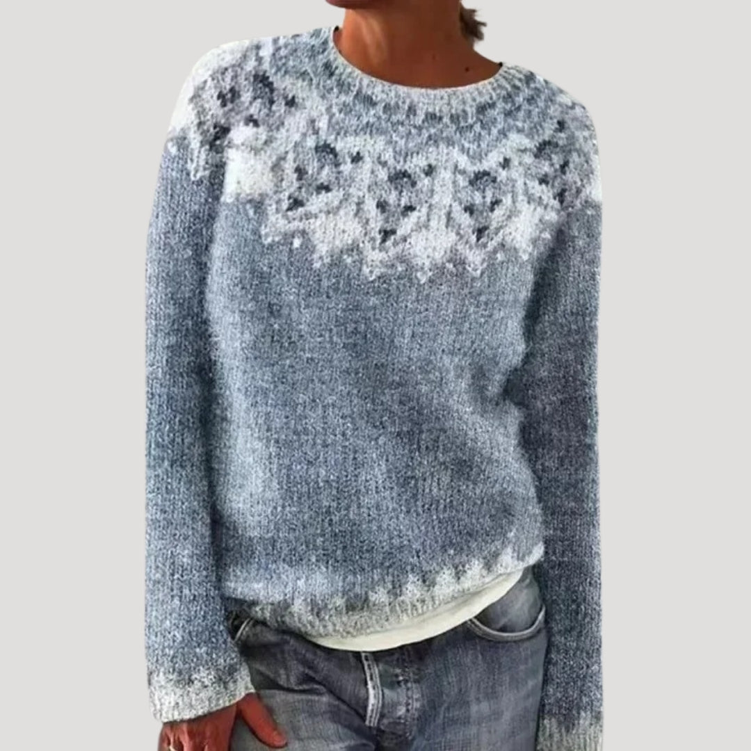 Woven Patterned knitted winter sweater for women | Marielle