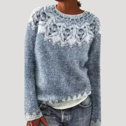Woven Patterned knitted winter sweater for women | Marielle