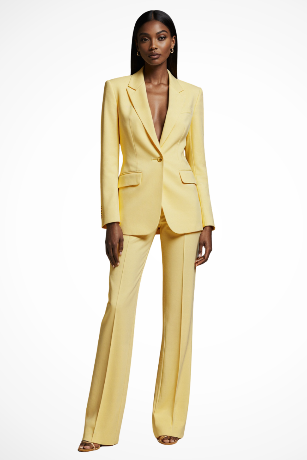 Tailored blazer and wide-leg trousers set for women | Liora -15