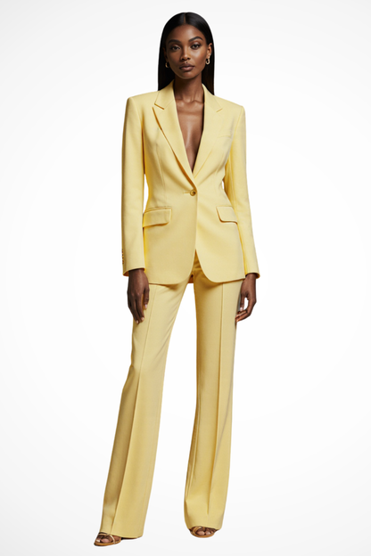 Tailored blazer and wide-leg trousers set for women | Liora -15